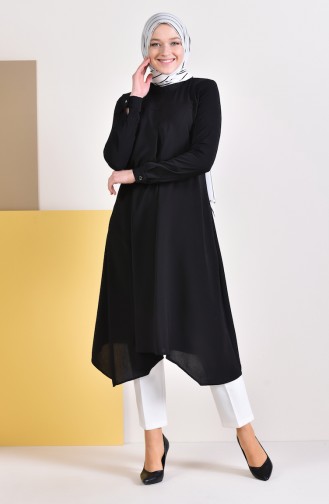 A Pleat Asymmetric Tunic 0146-03 Black 0146-03