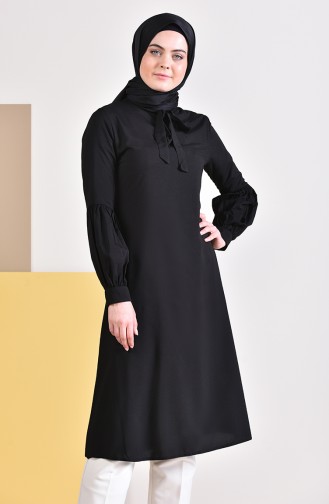 Kravat Yaka Tunik 5018-01 Siyah