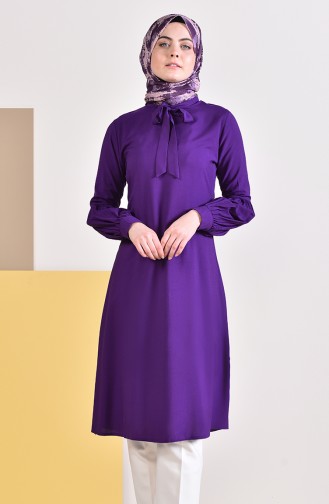 Kravat Yaka Tunik 5018-04 Mor