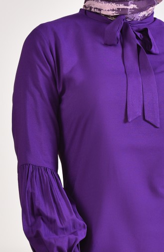 Tie Collar Tunic 5018-04 Purple 5018-04