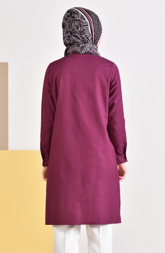 Slit Pocketed Tunic 6350-14 Plum 6350-14