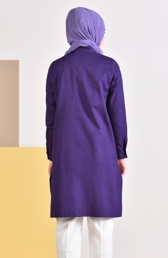 Slit Pocketed Tunic 6350-15 Purple 6350-15