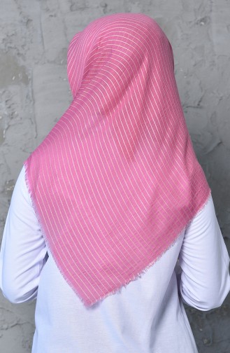 Stripe Pattern Cotton Scarf 901460-02 Pink 901460-02