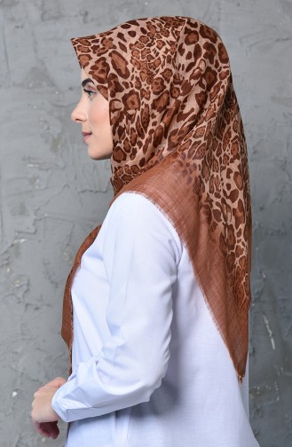 Patterned Flamed Cotton Scarf 901462-02 Cinnamon 901462-02