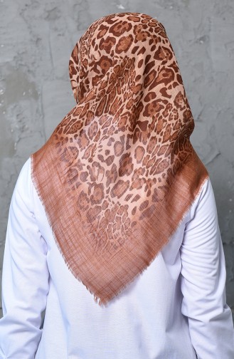 Patterned Flamed Cotton Scarf 901462-02 Cinnamon 901462-02