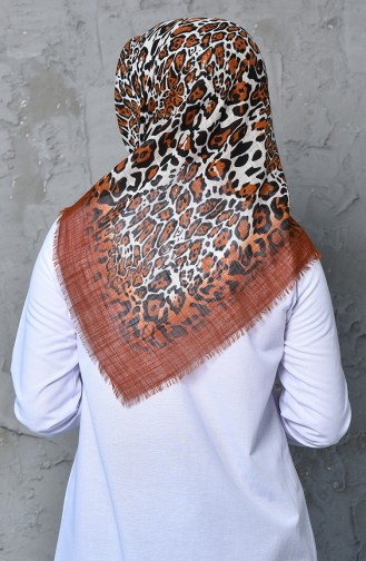 Patterned Flamed Cotton Scarf 901462-15 Tobacco 901462-15