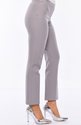 Side Zippered Lycra Pants 9010-05 Gray 9010-05