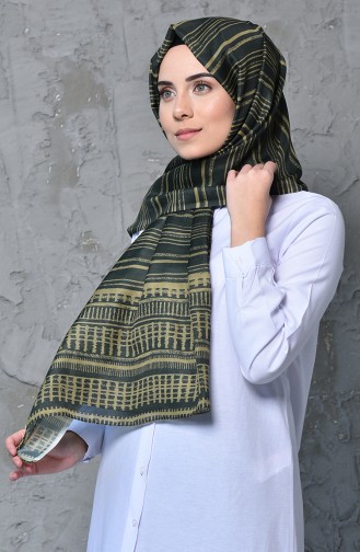 Patterned Cotton Shawl 95260-01 Green 95260-01