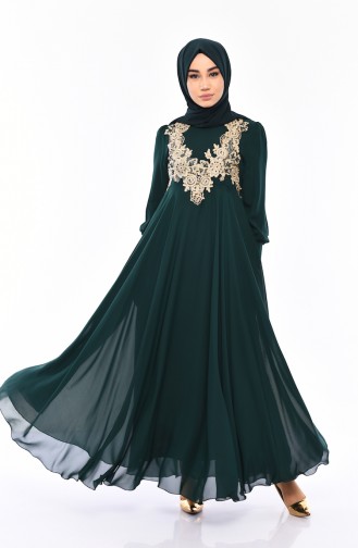 MISS VALLE  Lace Evening Dress 8750-07 Emerald Green 8750-07