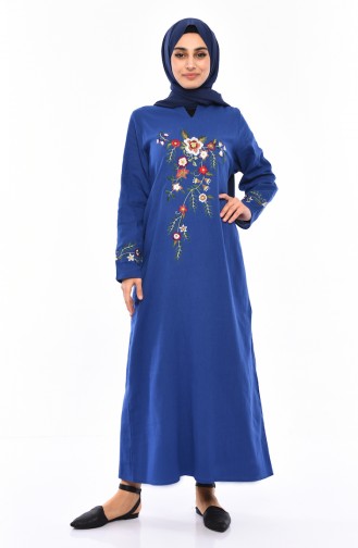 Indigo Hijab Dress 0300-02
