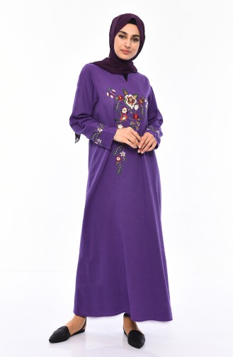 Embroidered gauze Cloth Dress 0300-03 Purple 0300-03