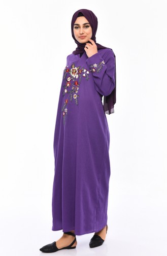 Embroidered gauze Cloth Dress 0300-03 Purple 0300-03