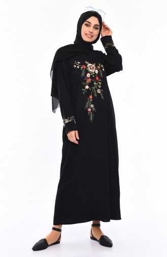 Schwarz Hijab Kleider 0300-05