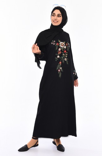 Schwarz Hijab Kleider 0300-05