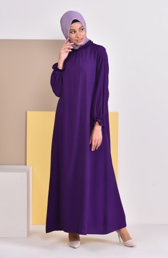 Pleated Viscose Dress 1012-04 Purple 1012-04