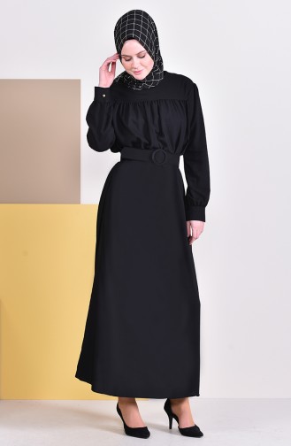 Schwarz Hijab Kleider 5020-01