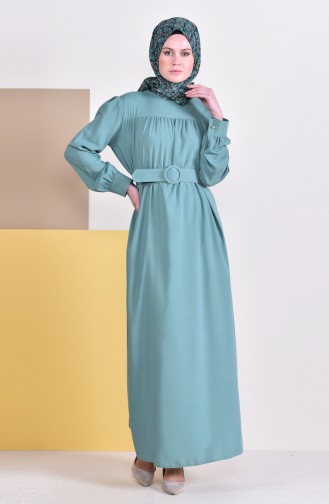 Green Almond Hijab Dress 5020-08