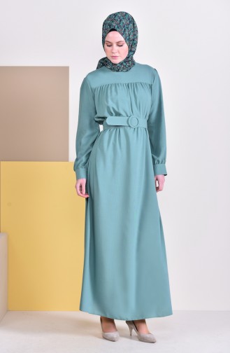 Unreife Mandelgrün Hijab Kleider 5020-08