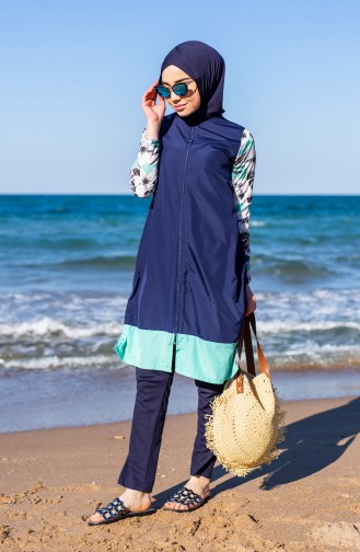 Maillot de Bain Hijab Bleu Marine 1991-03