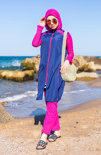 Zippered Hijab Mayo 0532-09 Navy 0532-09