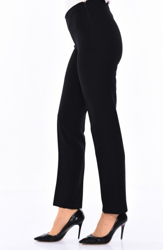 Side Zipper Lycra Trousers 9042-01 Black 9042-01