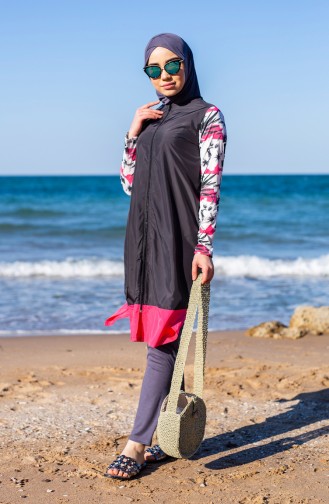 Schwarz Hijab Badeanzug 1991-02