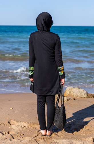 Schwarz Hijab Badeanzug 1992-01