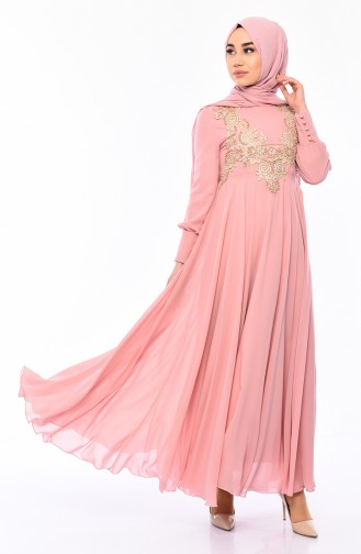 MISS VALLE Lace Evening Dress 8750-02 Powder 8750-02