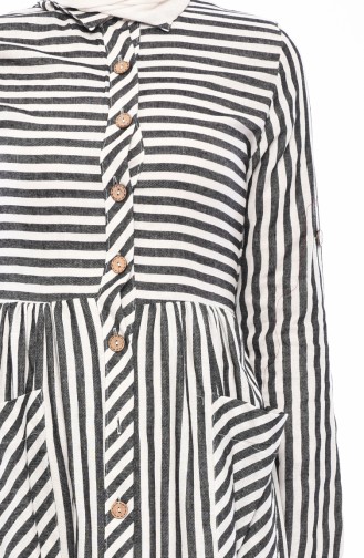 BURUN Striped Dress 0616-02 Black 0616-02