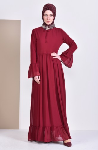 BURUN Pleated Dress 81693-02 Bordeaux 81693-02