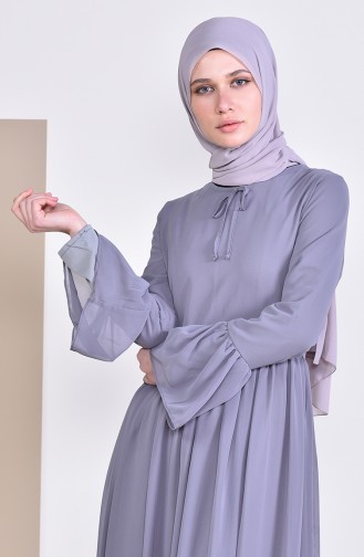 Grau Hijab Kleider 81693-03