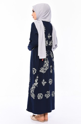 Dunkelblau Hijab Kleider 0004-01