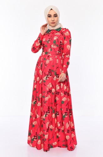 فستان كاجوال بتصميم مورّد 28334-01 لون فوشي 28334-01