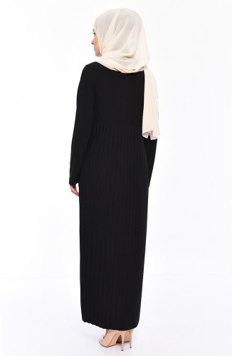Schwarz Hijab Kleider 6189-01