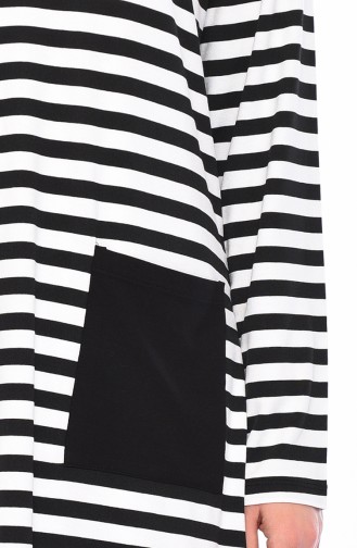 Striped Tunic 5894-01 Black White 5894-01