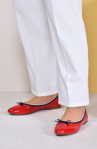 Red Woman Flat Shoe 7502-2