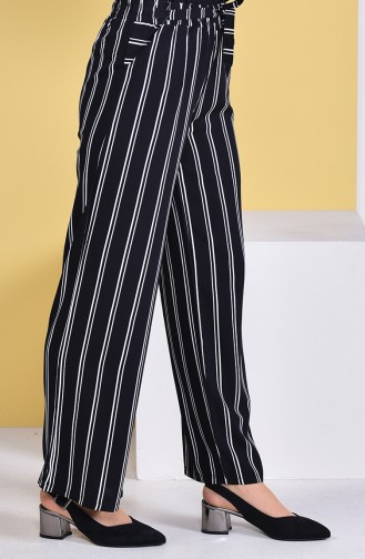 Striped Plenty Cuff Trousers 0162S-01 Black 0162S-01
