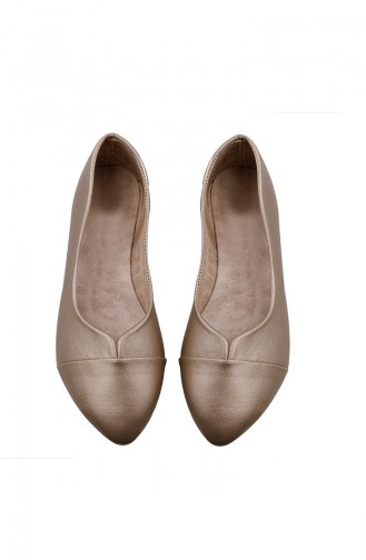 Women´s Flat Shoes Ballerina 0113-15 Leather Gold 0113-15