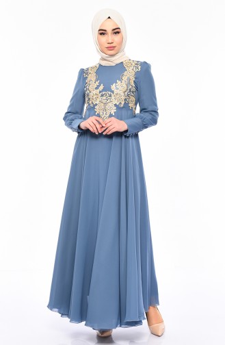 MISS VALLE Lace Evening Dress 8750-06 Blue 8750-06