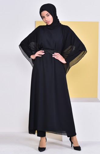 Belted Long Tunic 1951-01 Black 1951-01