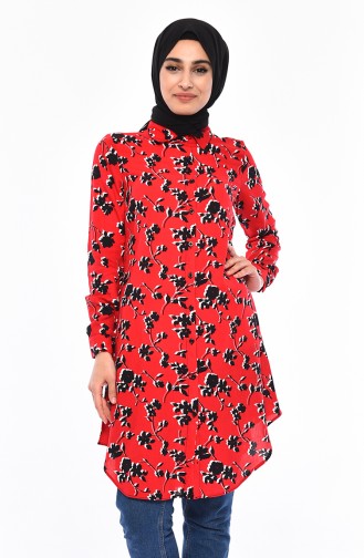 Viscose Printed Tunic 2473-02 Red 2473-02