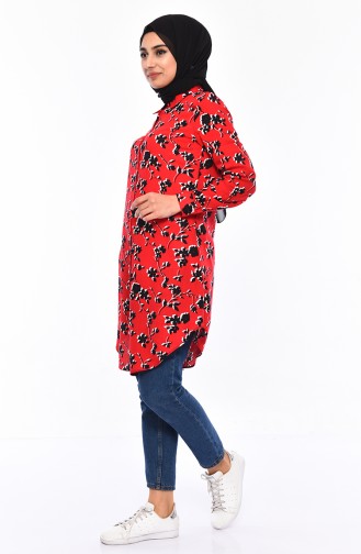 Viscose Printed Tunic 2473-02 Red 2473-02