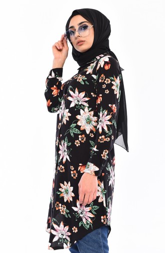 Viscose Printed Tunic 2474-01 Black 2474-01