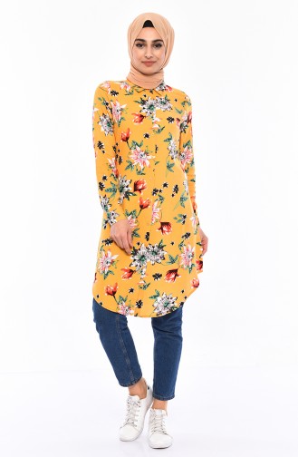 Viscose Printed Tunic 2474-04 Mustard 2474-04