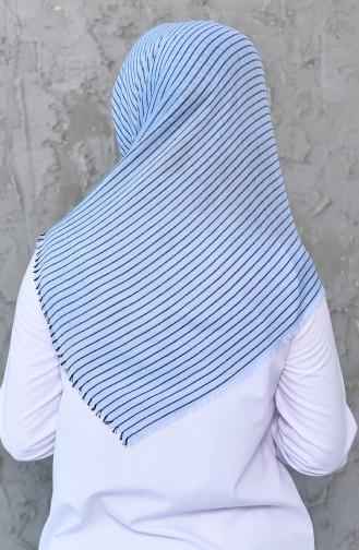 Stripe Pattern Cotton Scarf 901460-15 Baby Blue 901460-15