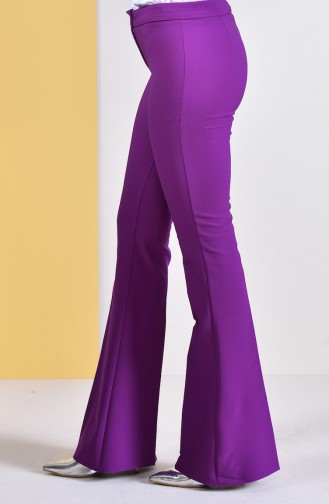 İspanyol Paça Pantolon 3990-16 Koyu Mor