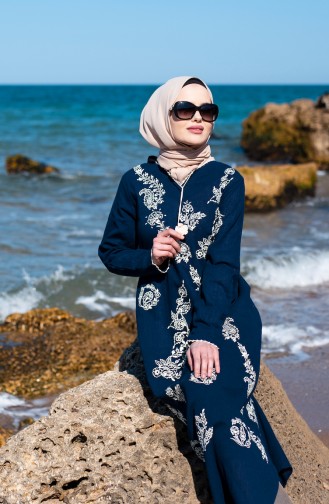 Robe Hijab Bleu Marine 0004-01