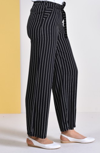 Striped Plenty Cuff Trousers 0162L-01 Black 0162L-01