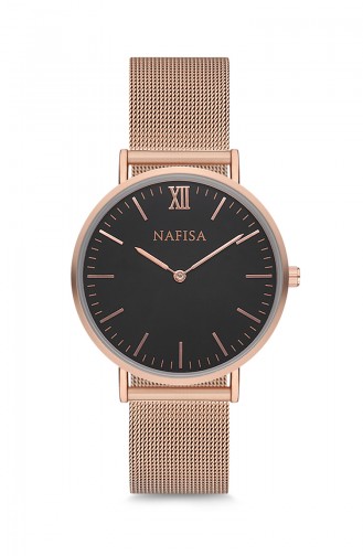 Nafisa Women´s Steel Wicker Wrist Watch NF1004H Rose Gold 1004H