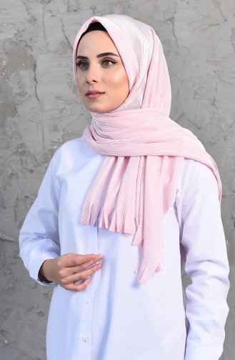 Pleated Practical Viscose Shawl 1033-04 Powder Pink 1033-04